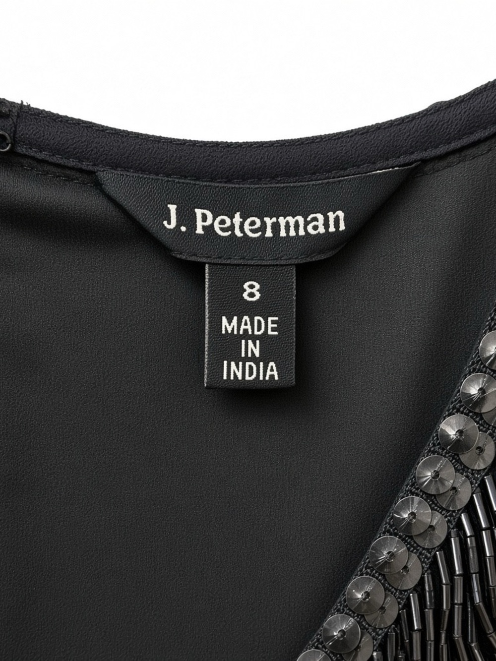 J. Peterman Black Beaded Fringe Sleeveless Midi Dress – Size 8 – Worn Once - Picture 5 of 5